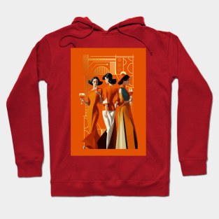 Three art deco women Hoodie